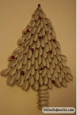 Empty Toilet Paper Roll Craft Project In Christmas Tree Shape