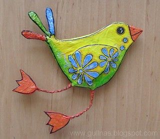 Eye-pleasing paper mache bird craft activity for kids