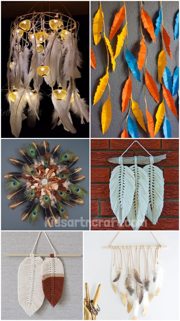 Feather Wall Hanging Ideas For Decor Kids Art & Craft