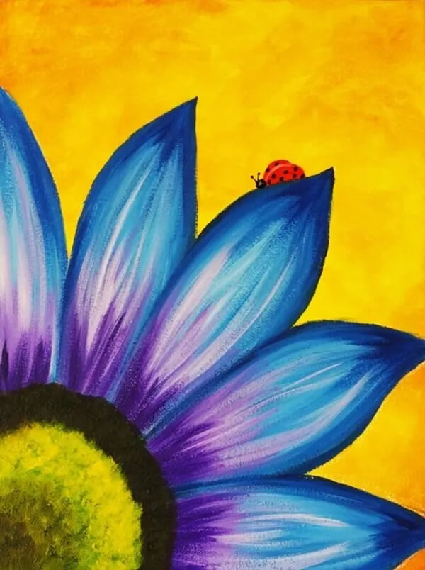 Flower & Bug Oil Pastel PaintingEasy oil pastel drawing ideas