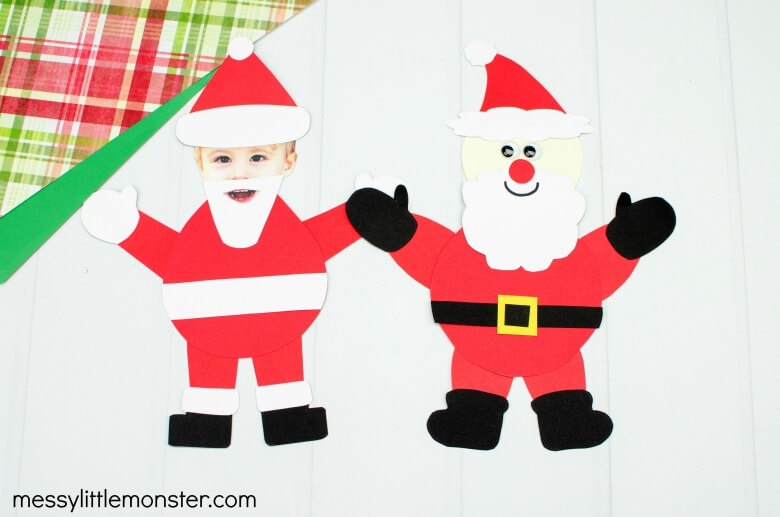 Free Mix & Match Christmas Craft Template Using Paper Easy Santa Claus Craft Ideas For Kids 