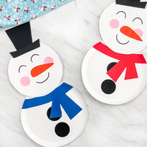 Free Snowman Paper Plate Craft Template For Kids