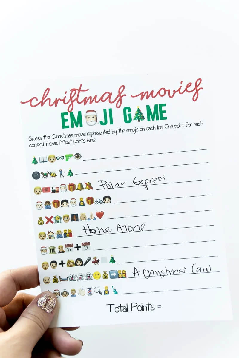 Fun & Easy Christmas Movies Emoji Indoor Game Idea Christmas Party Games