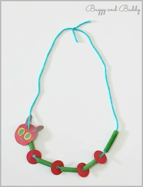 Fun Hungry Caterpillar Necklace Craft Idea For Kids
