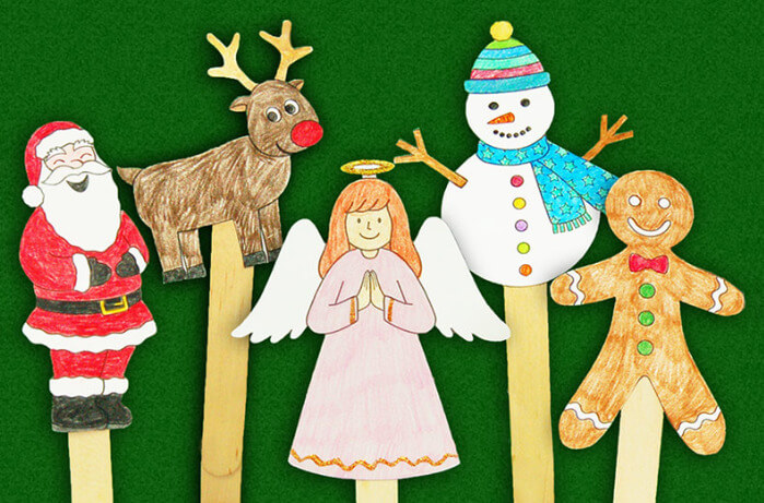 Easy-Peasy Christmas Puppet Craft Idea Using Popsicle Sticks