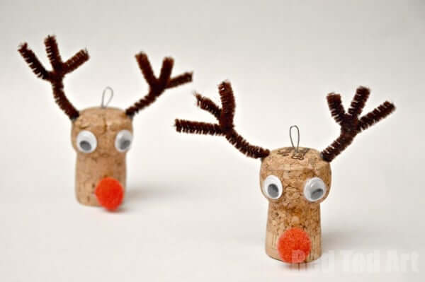 Fun Reindeer Ornaments Crafts Using Cork