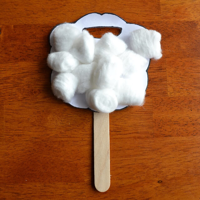 Fun To Make Santa's Beard Template Using Cotton & Popsicle Stick