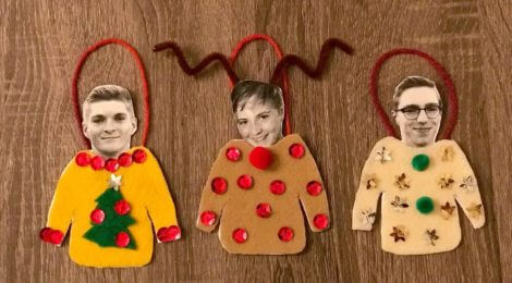 Funny Ugly Sweater Ornaments Craft With Cardboard & Pipe Cleaner