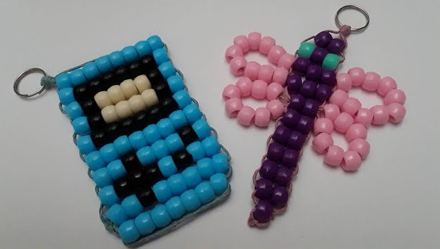 Gameboy & Dragonfly Keychain Pattern Craft Idea For Kids