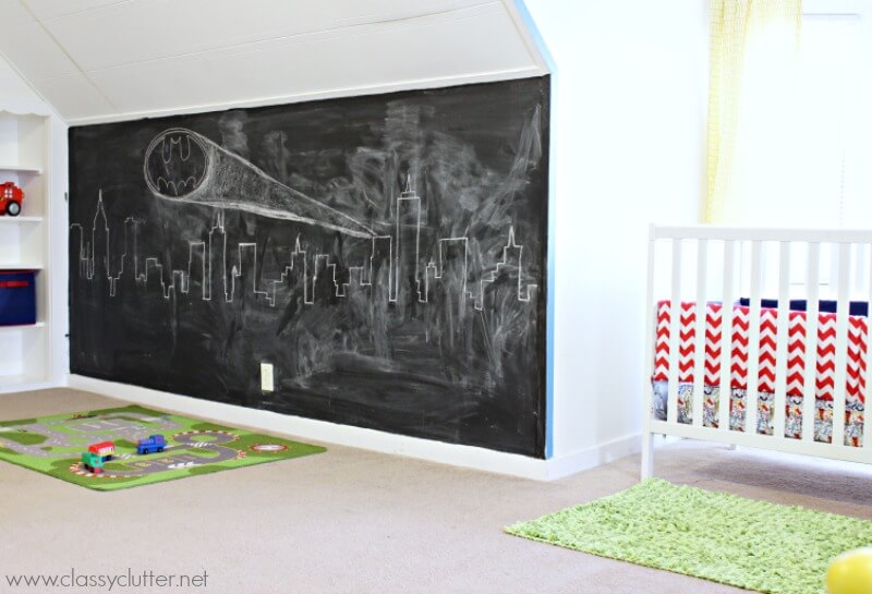 Giant Interior Wall Art Project Using Chalkboard & Chalk