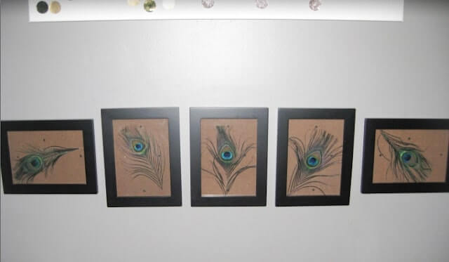 Give Elegant & Adorable Look To Your Wall With Peacock Frame Framed Feather Art Ideas