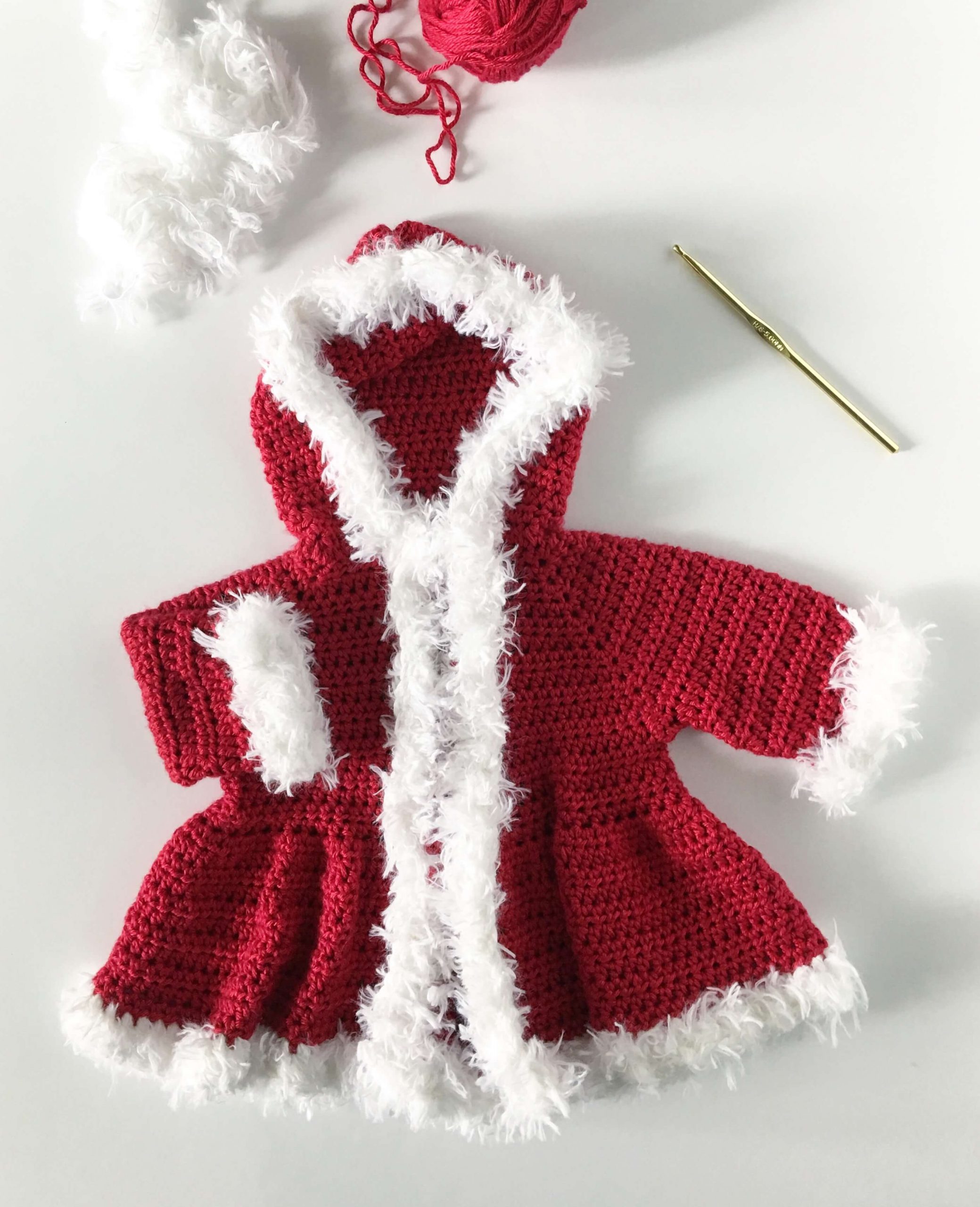 Handmade Baby Sweater Christmas Outfit With Crochet Pattern