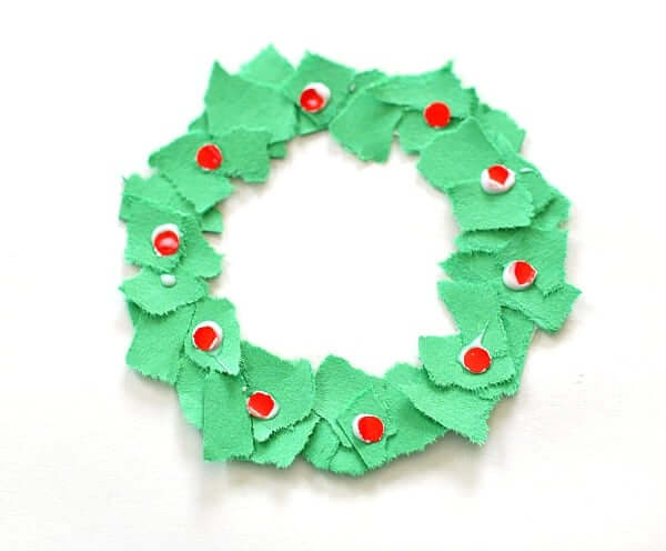 Handmade Christmas Wreath Ornaments Using Tear Art