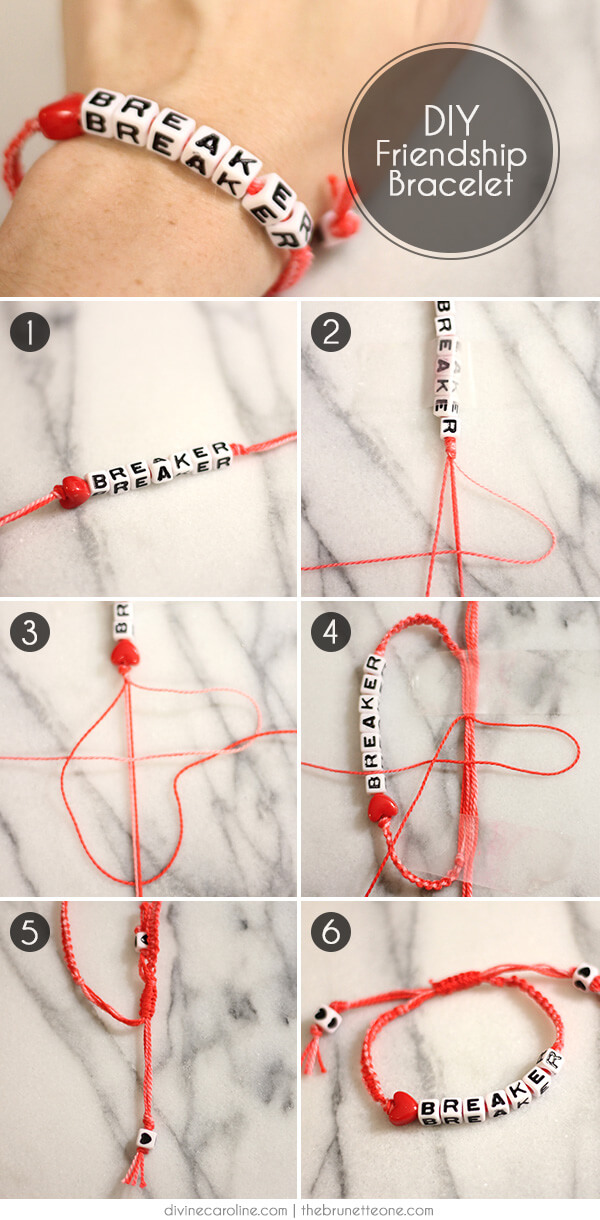 Handmade Alphabet Letter Pony Bead Friendship Bracelet Craft Step-By-Step Tutorial