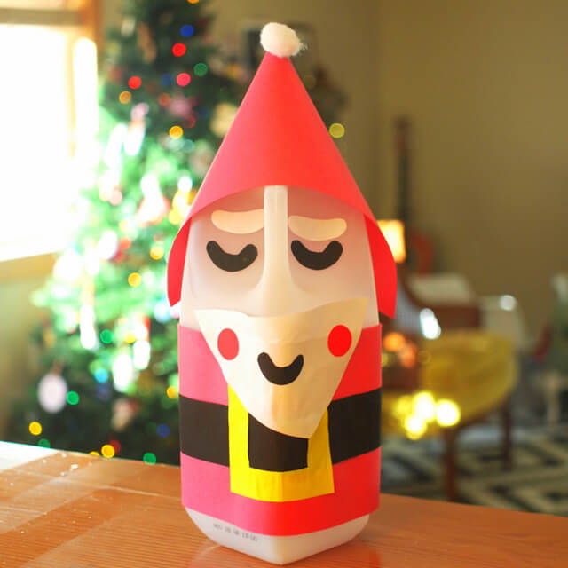 Handmade Milk Jug Santa Claus Decoration Craft For Christmas Easy Santa Claus Craft Ideas For Kids