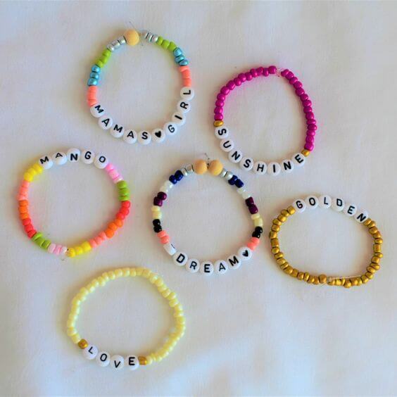 Handmade Name Bracelet Craft Using Word Beads