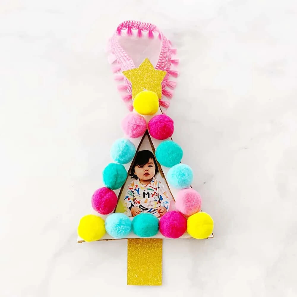 Handmade Pom Pom Tree Ornament Craft With Photos