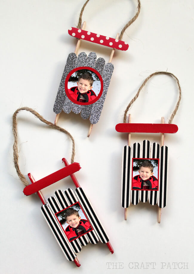 Handmade Seld Ornament Craft With Popsicle Stick & Washi Tape