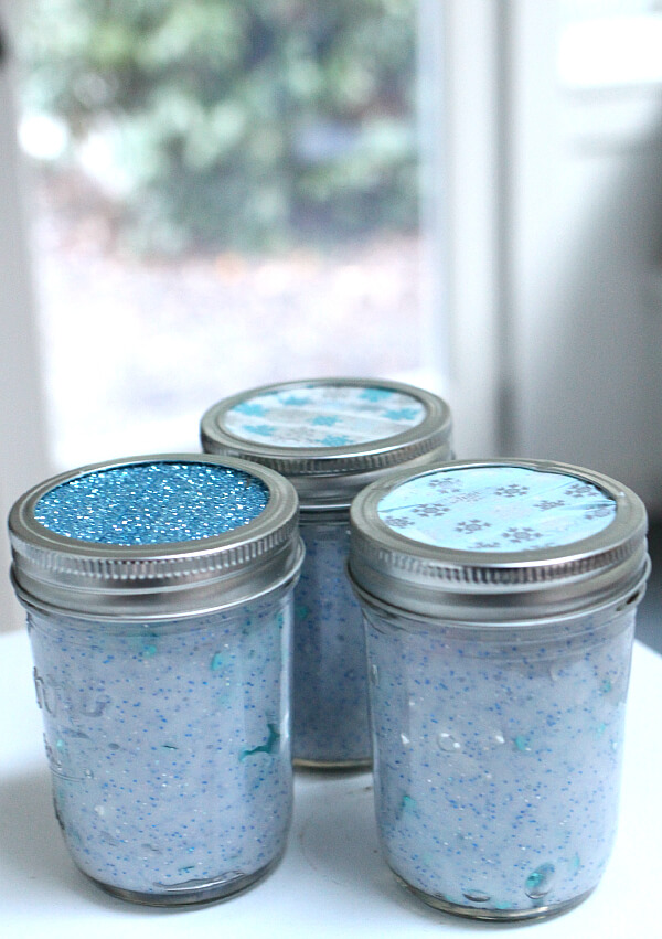 Handmade Snow Slime In A Jar For Gifting Kids DIY Mason Jar Craft Ideas For Christmas