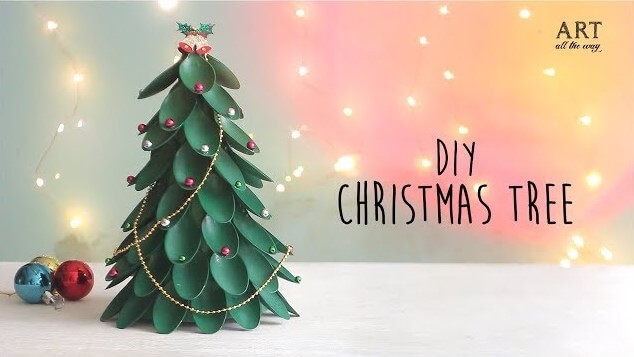 How To Make Christmas Tree With Plastic Spoons