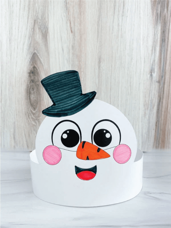 Adorable Construction Paper Snowman Headband Craft Idea For Kids