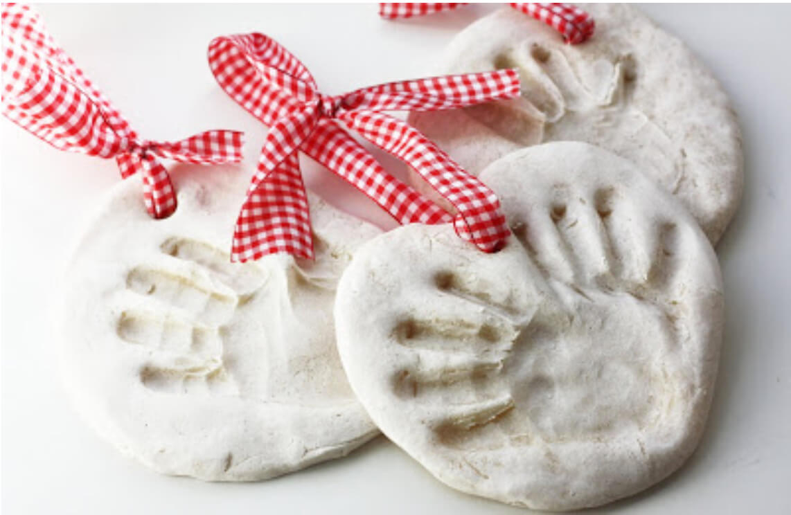 How to Make Salt Dough Handprint Ornament Craft For Christmas