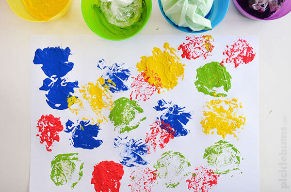 Joyful Scrunch Painting Idea For Toddlers Using Watercolors