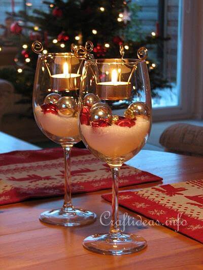 Last Minute Wine Glass Decoration With Candle