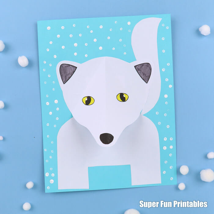 Let's Make An Easy-Peasy Paper Arctic Fox CraftWinter Animal Crafts For Kids 