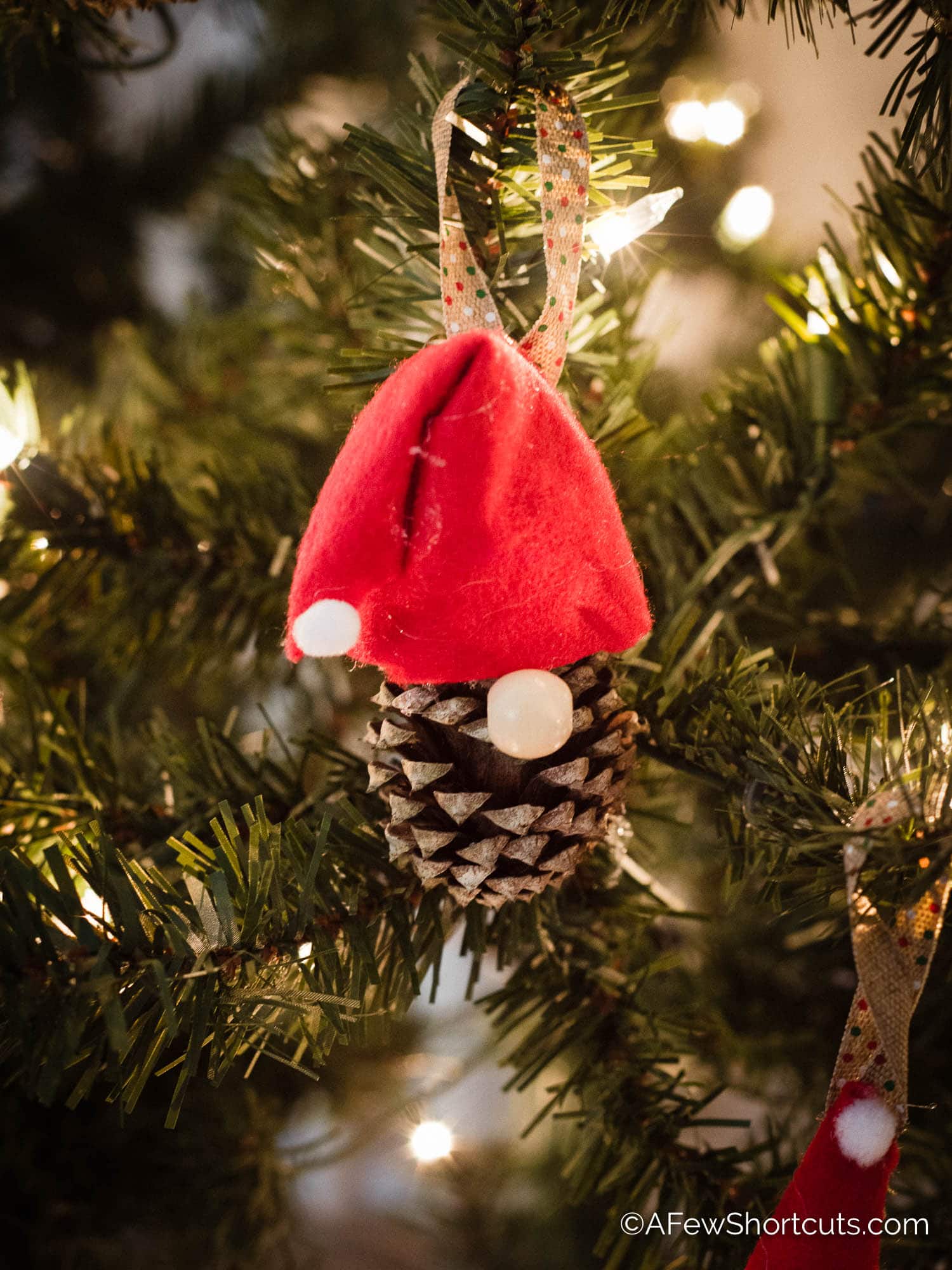 Little Pinecone Gnome Ornaments Craft With Pom Pom