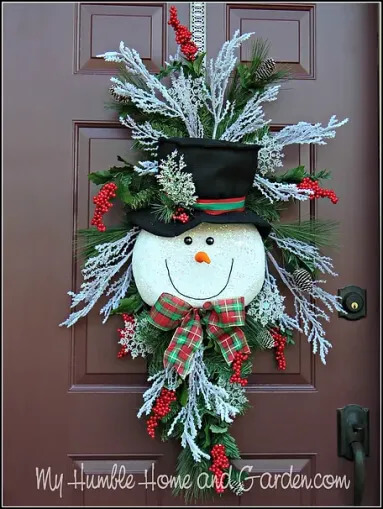 Magical Snowman Wreath Decoration Craft For Christmas Easy Snowman Craft Ideas For Adults