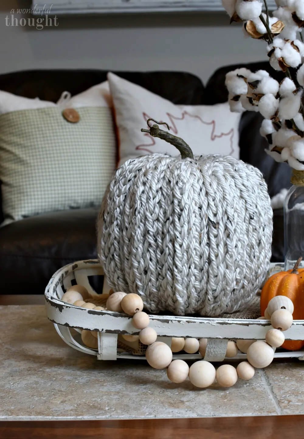Make A Adorable Yarn Pumpkin By Finger Knitting