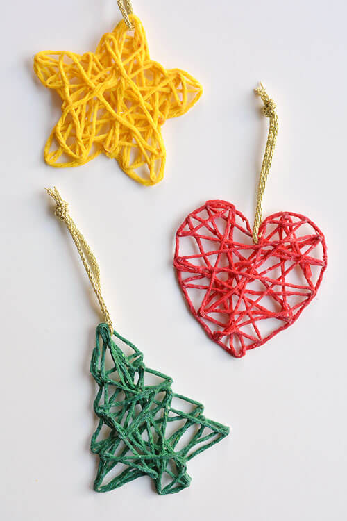 Make Easy Christmas Ornaments With Cookie Cutters & Yarns Crafts to make with yarn without knitting