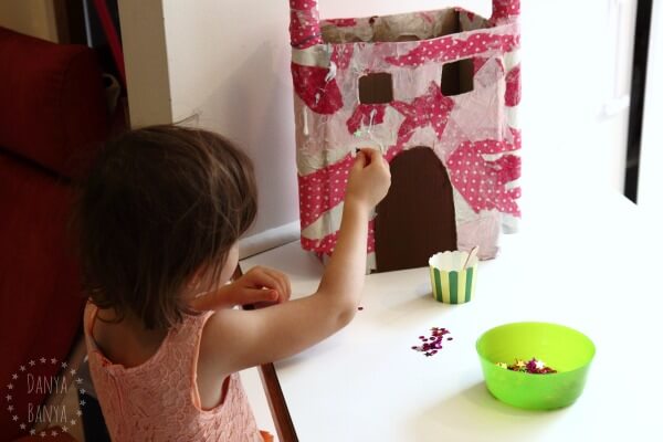 Mini Paper Mache Printed Castle Craft For Kids
