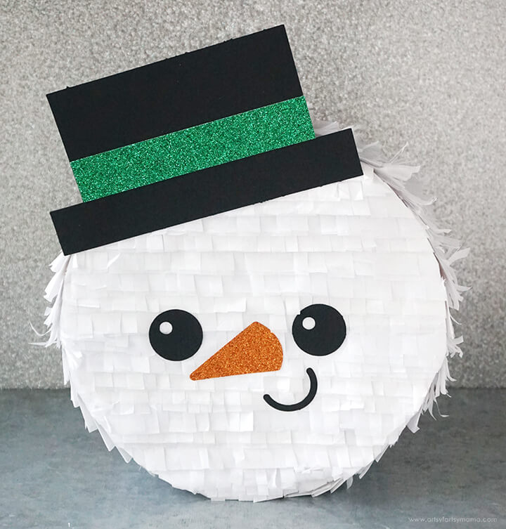 Mini Snowman Pinata Craft With Cardboard & Tissue Paper Easy Snowman Craft Ideas For Adults