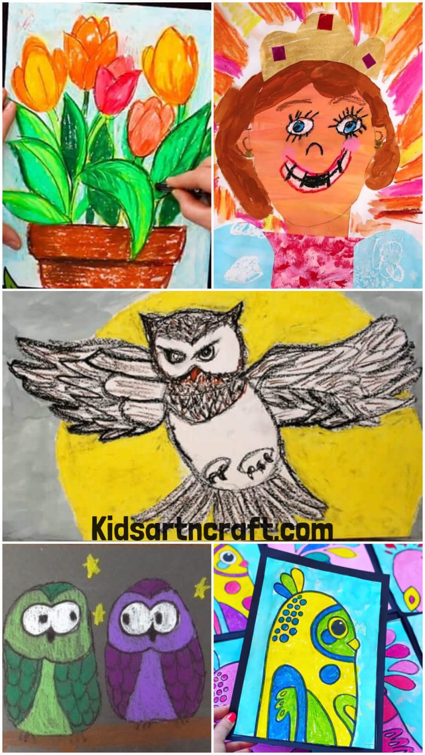 Oil Pastel Art Ideas For Preschool And Kindergarten - Kids Art & Craft