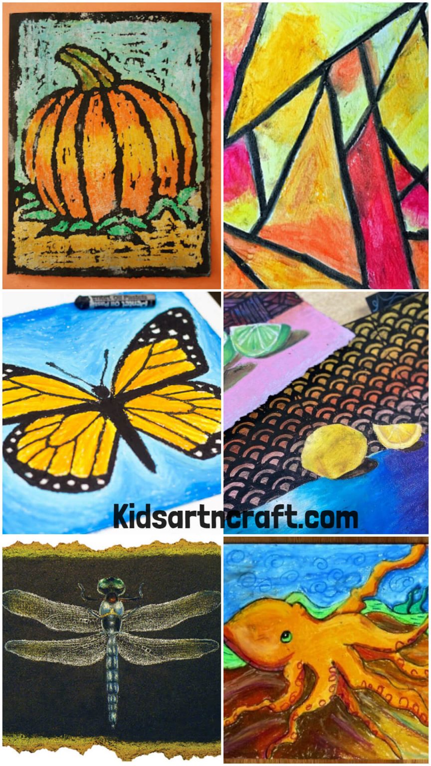 Oil pastel art projects for school Kids Art & Craft