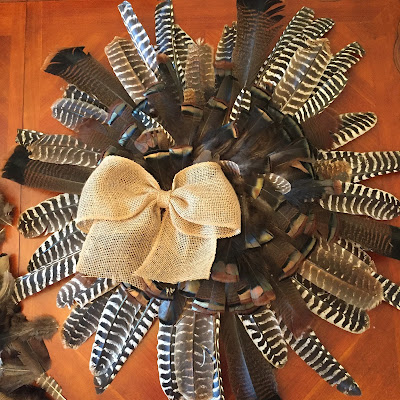 Outdoor Wreath Decoration Craft Using Turkey Feather