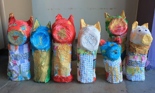 Paper Mache Cat Mummies Craft For Kids