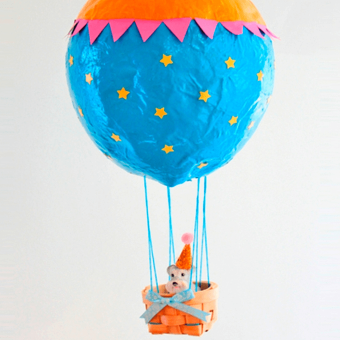 Paper Mache Hot Air Balloon Using Craft Papers and Paint