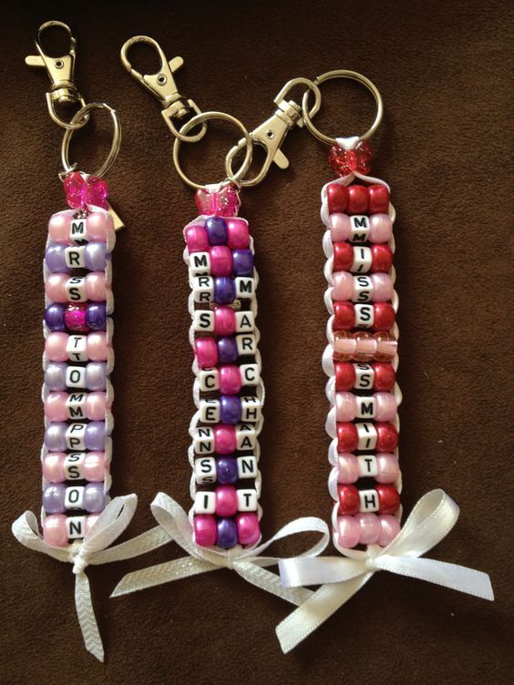 Personalized Pony Beads Keyrings Craft Ideas For Teachers