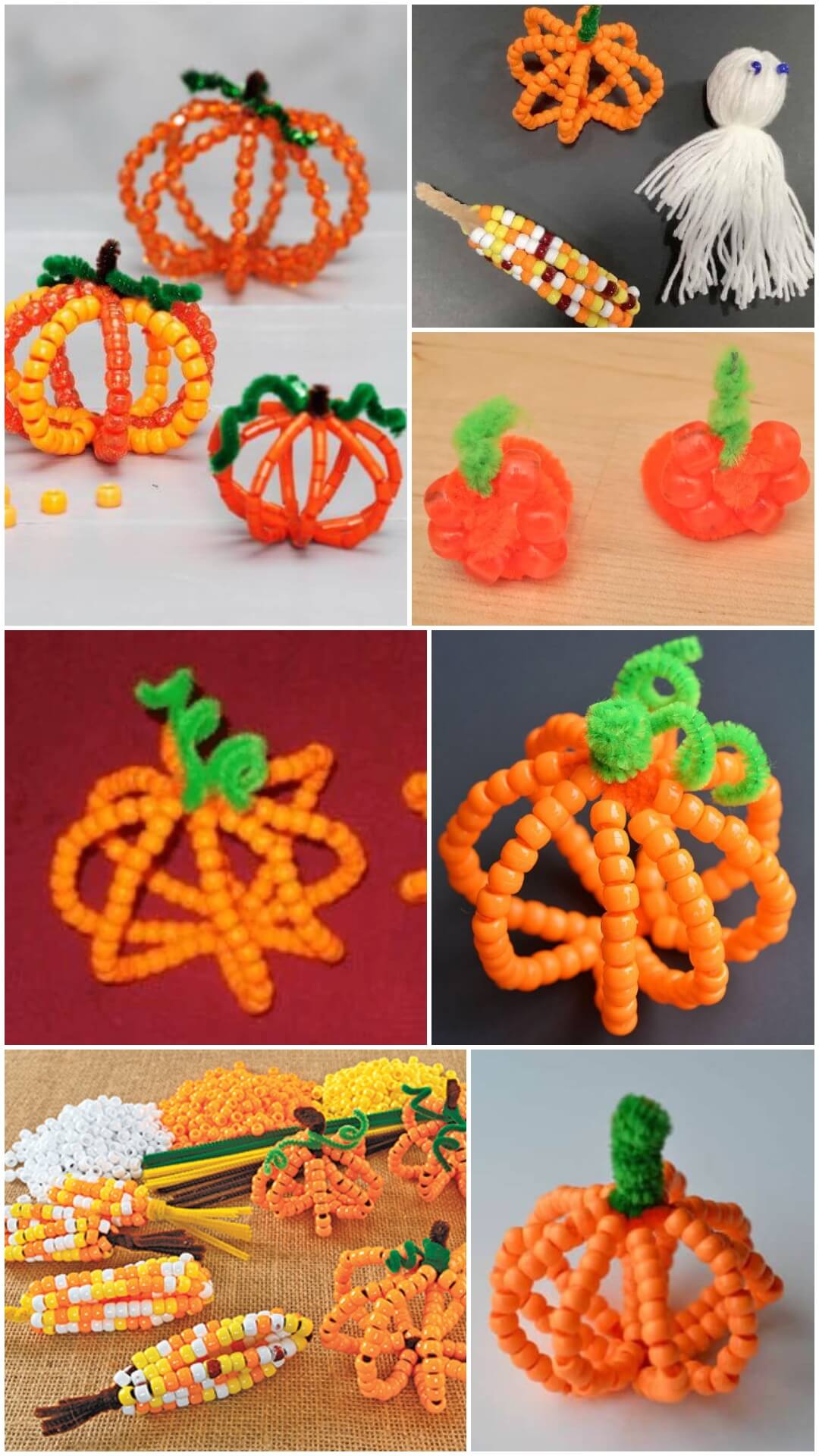 Easy Pumpkin Craft With Pony Bead & Pipe Cleaners