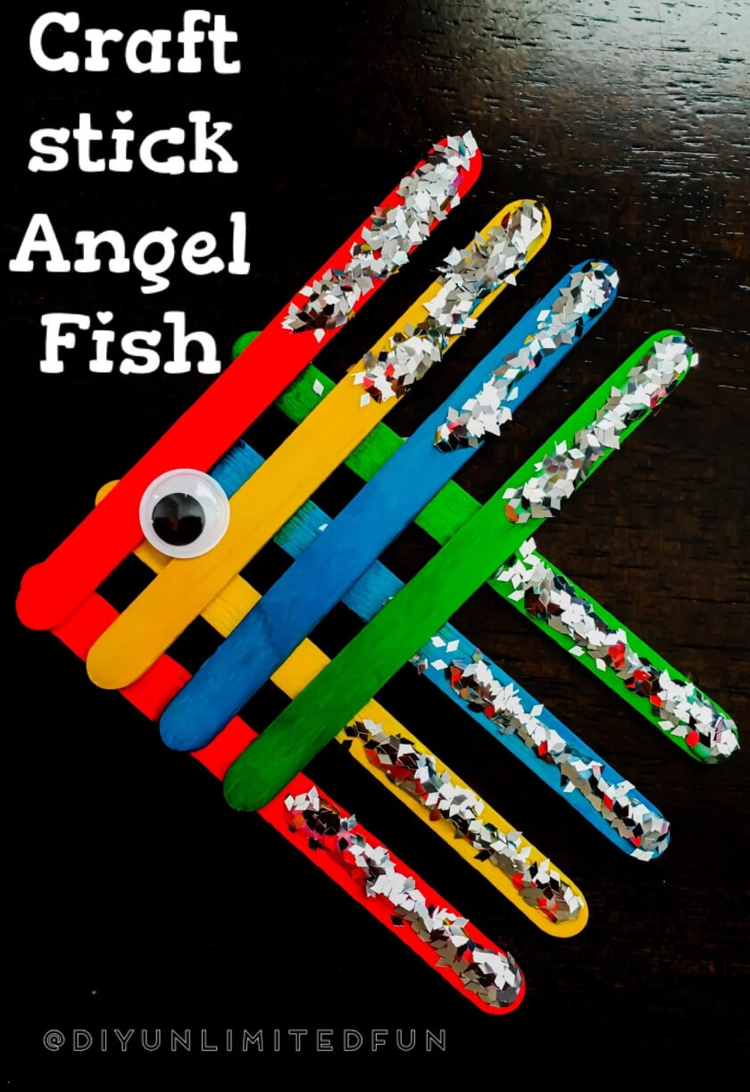 Popsicle Stick Angel Fish Craft For Kids