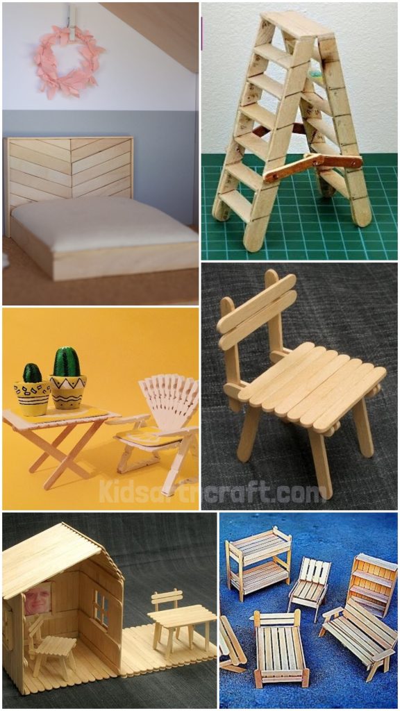 DIY Popsicle Stick Furniture Craft Tutorial - Kids Art & Craft