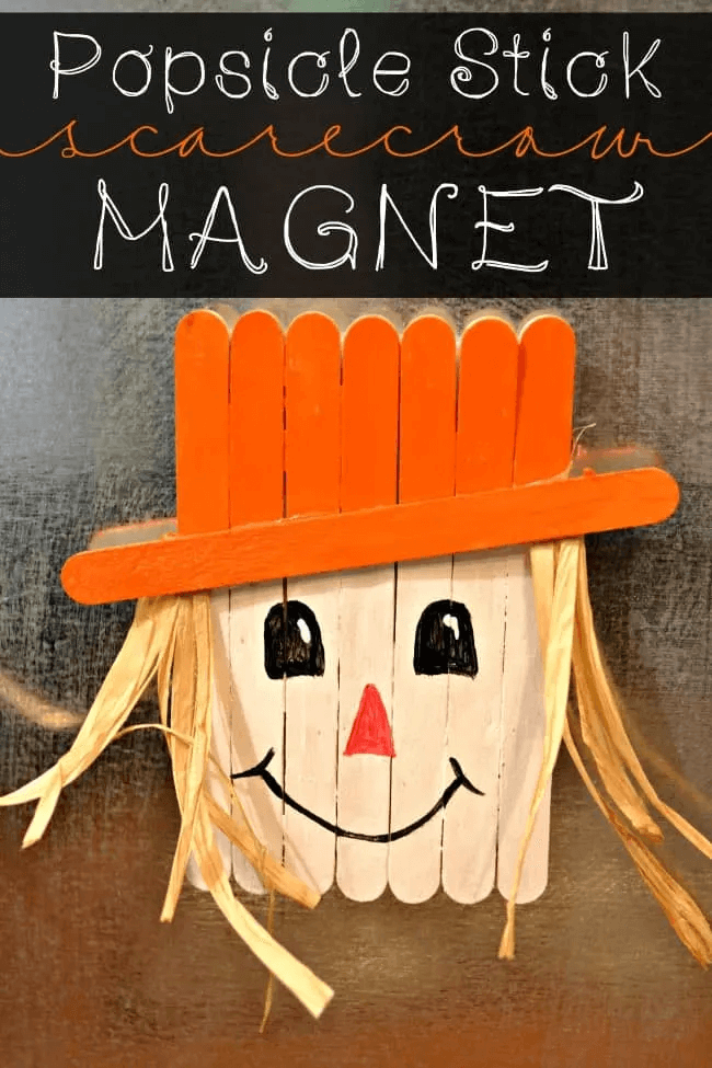 Popsicle Stick Magnetic Scarecrow Craft For Kids Popsicle Stick Scarecrow Crafts For Kids