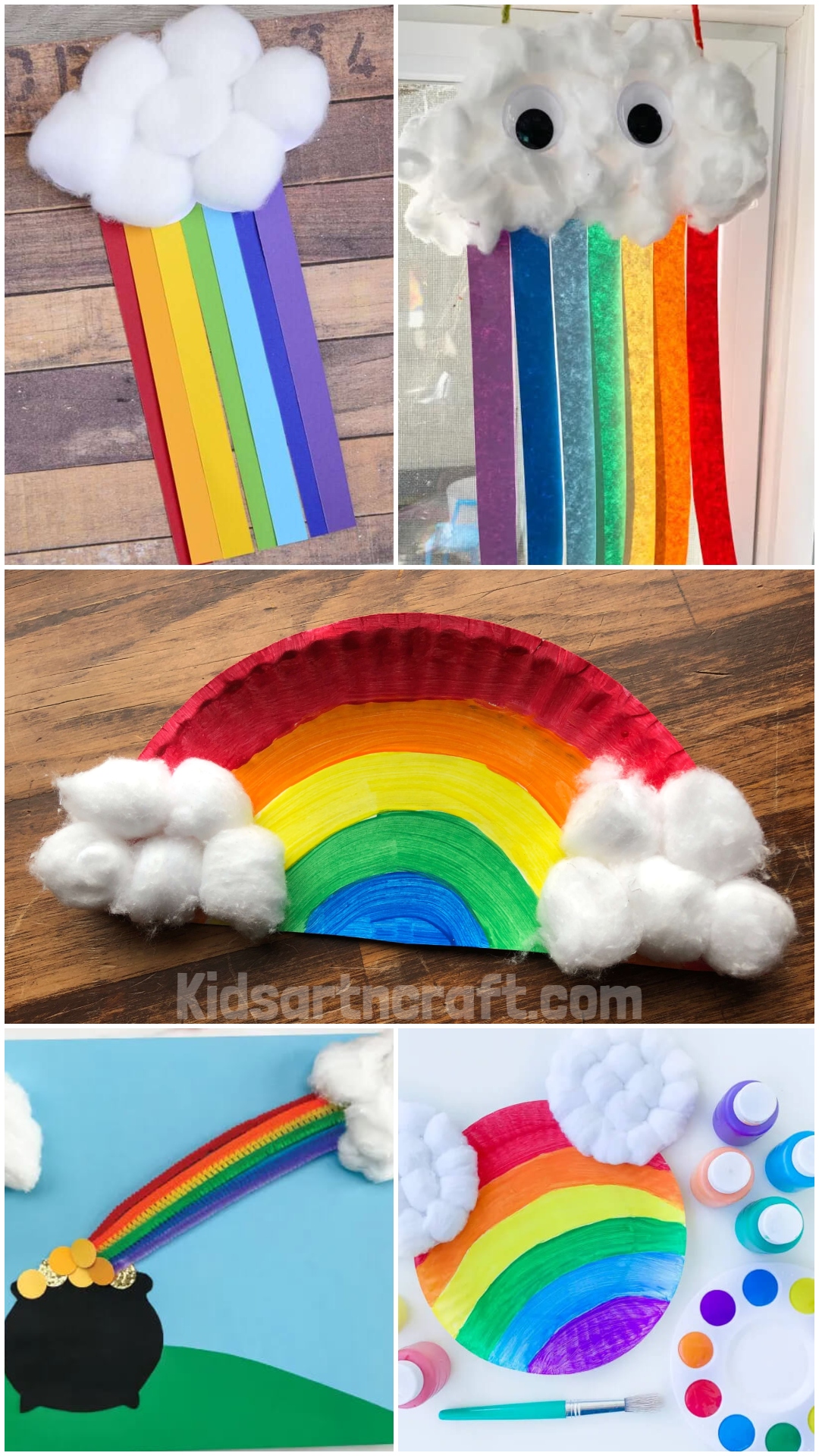  Rainbow Cotton Ball Crafts for Kids