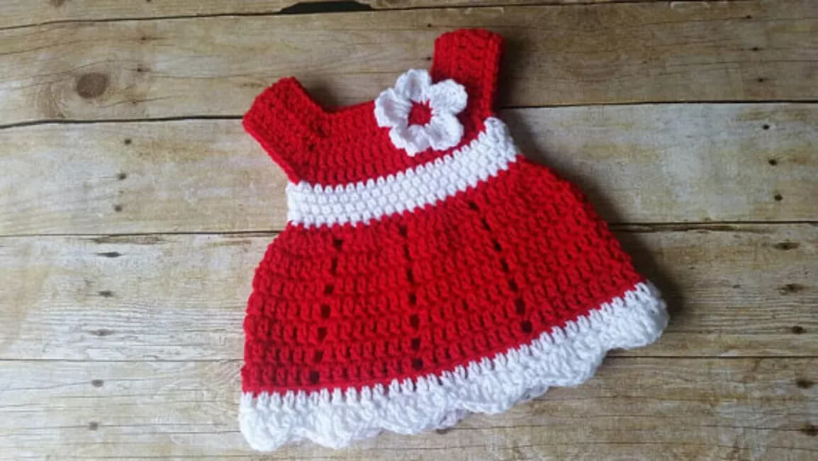 Red Crochet Outfit For Newborn Baby Girl