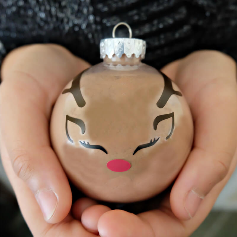 Reindeer Ornament Craft With Clear Ball & Hot Chocolate