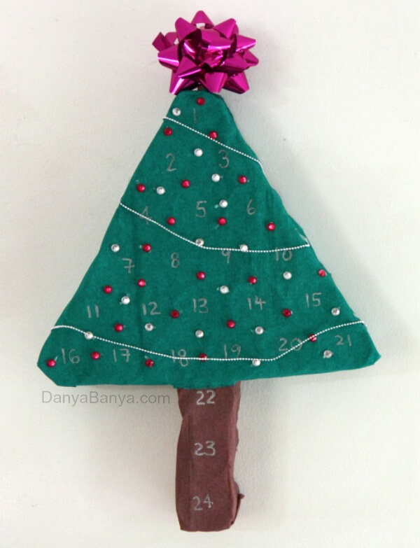 Simple Advent Calendar Craft In Christmas Tree Shape