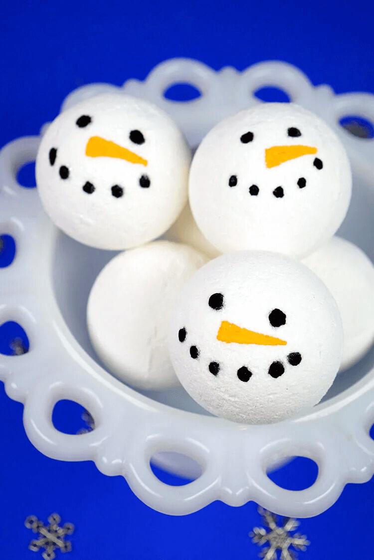 Simple & DIY Bath Bomb Recipe Idea For Parties Easy Snowman Craft For Kindergartners